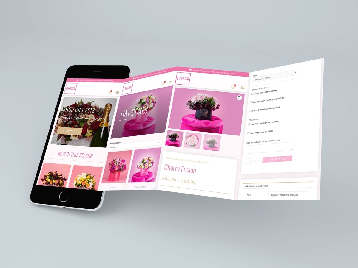 flower shop e-commerce mobile design